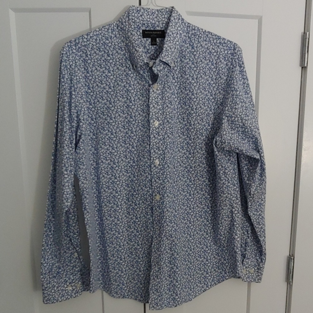 Banana Republic mens floral print shirt size Large